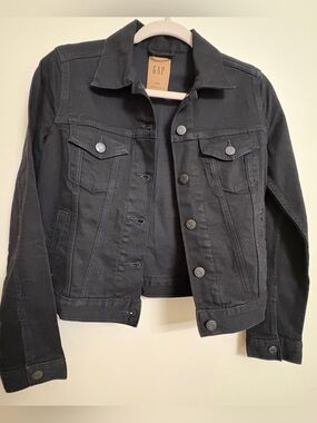 NWT GAP Black Denim Jacket xxs